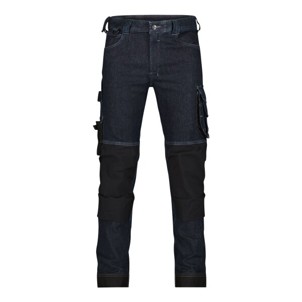 Kyoto Stretch Jeans Bundhose mit Kniepolstertaschen Jeansblau/Schwarz Gr. 42 - 67